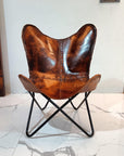 Vintage Leather Antique Butterfly Chair - From Where - 