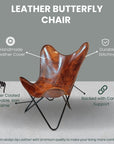 Vintage Leather Antique Butterfly Chair - From Where - 