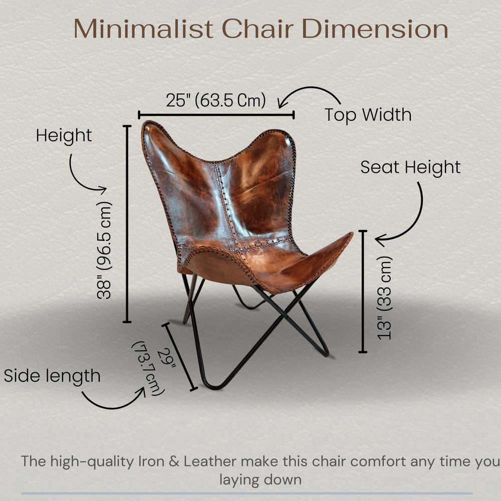 Vintage Leather Antique Butterfly Chair - From Where - 