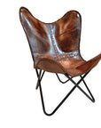 Vintage Leather Antique Butterfly Chair - From Where - 