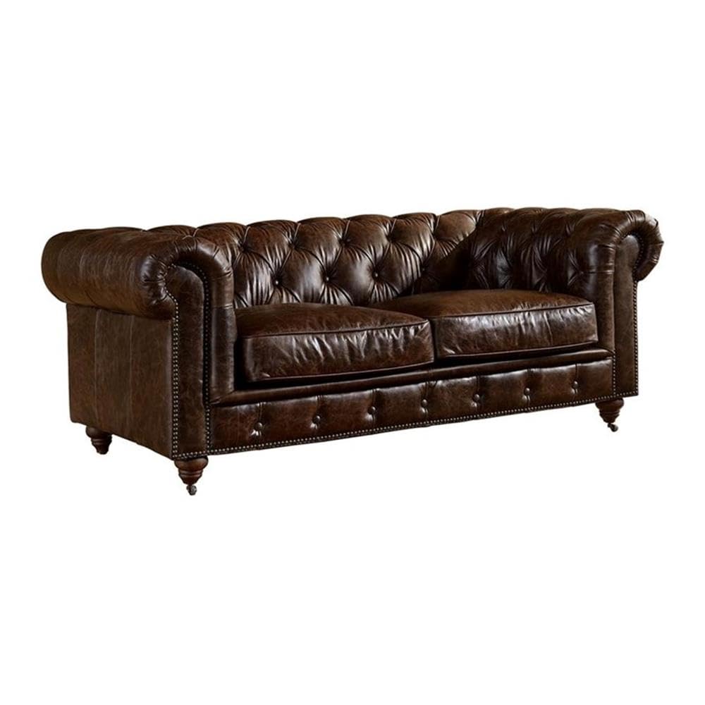 Vintage Leather Chesterfield Love Seat - From Where - 