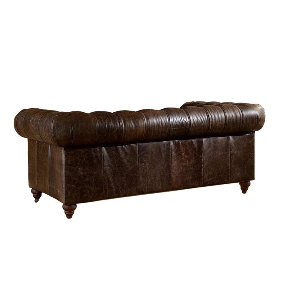 Vintage Leather Chesterfield Love Seat - From Where - 