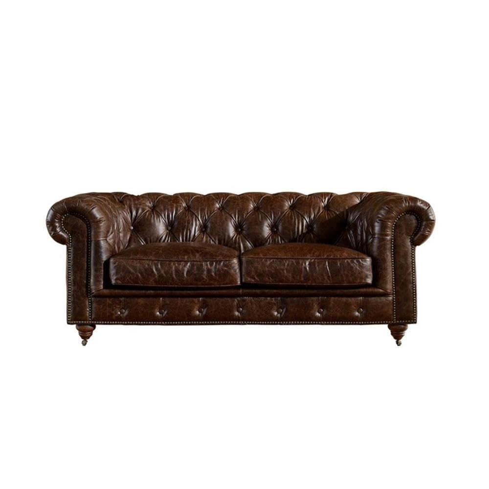 Vintage Leather Chesterfield Love Seat - From Where - 