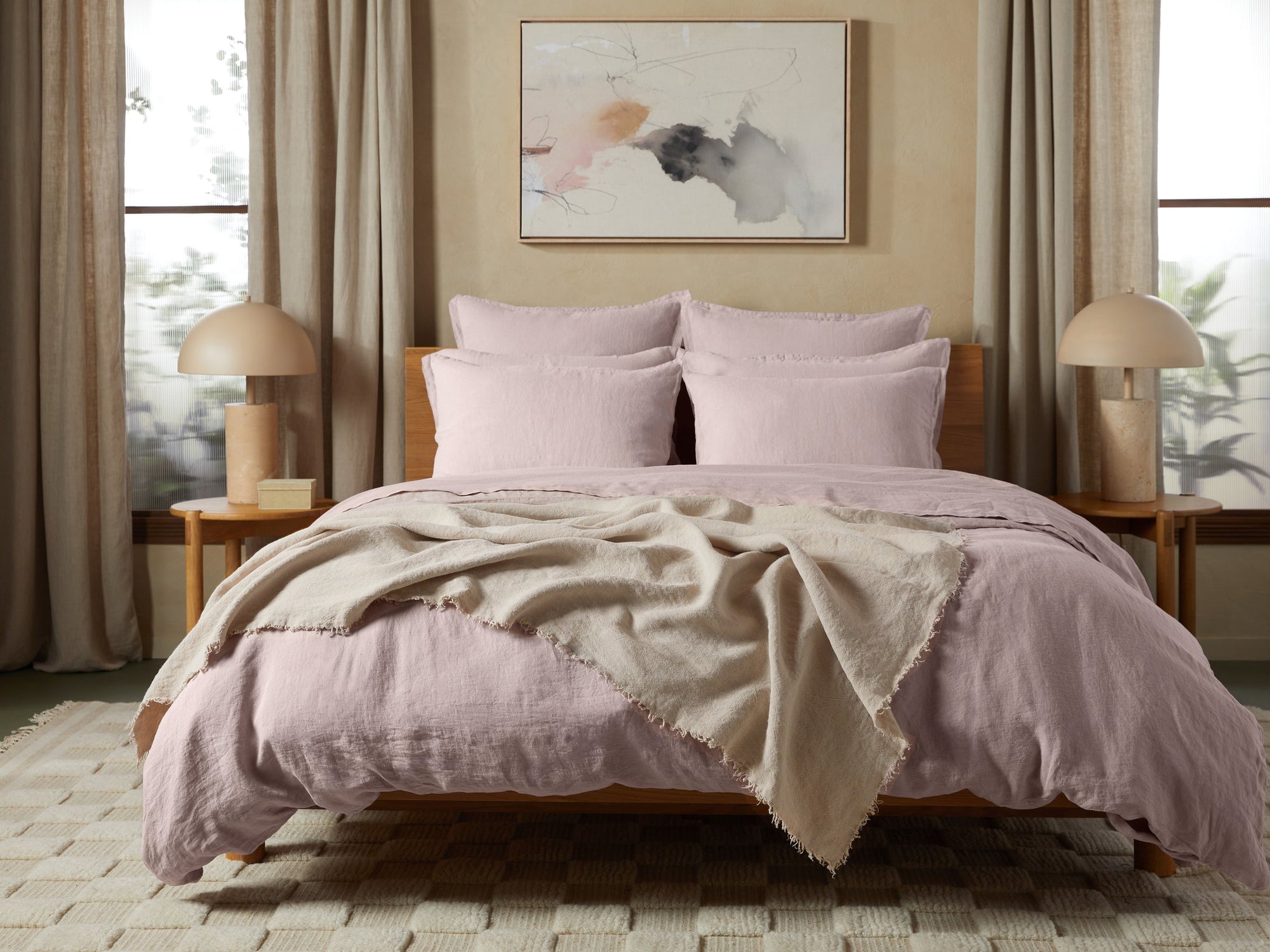 Vintage Linen Throw - From Where - 