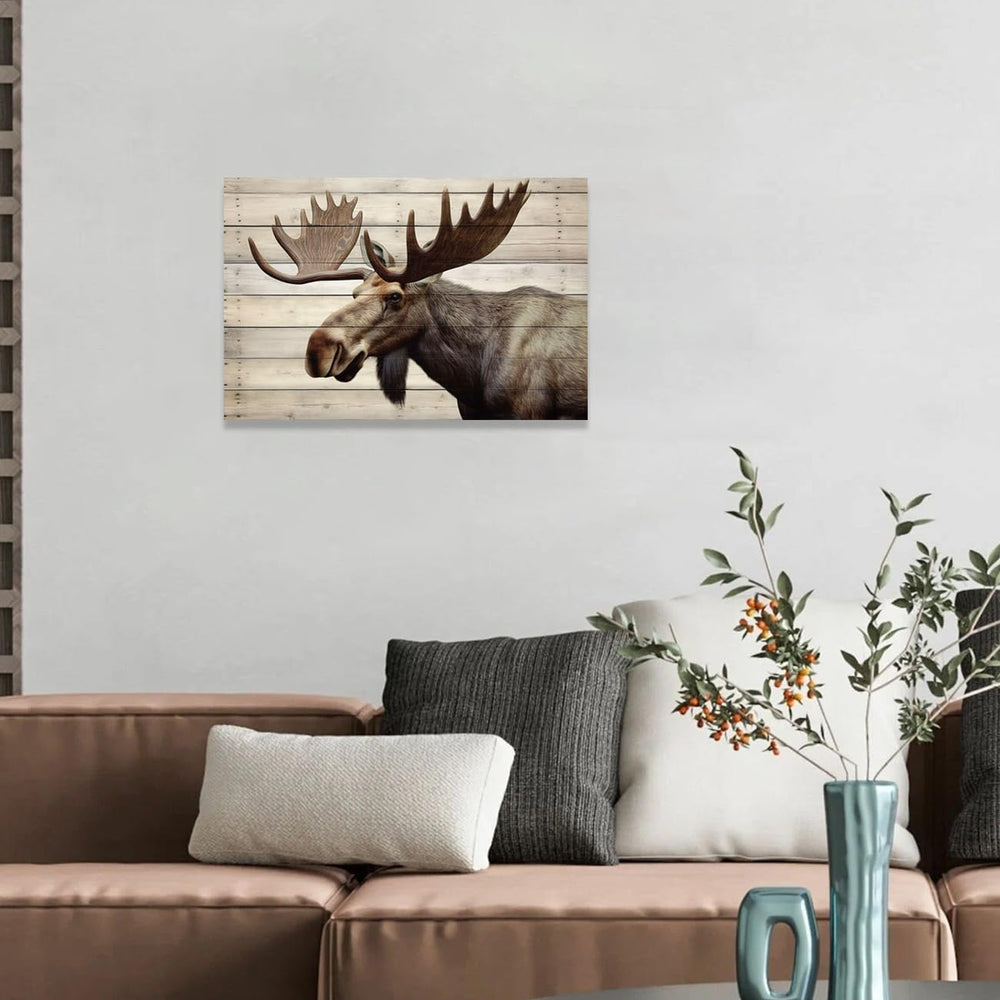 Vintage Moose Canvas Wall Art - From Where - 