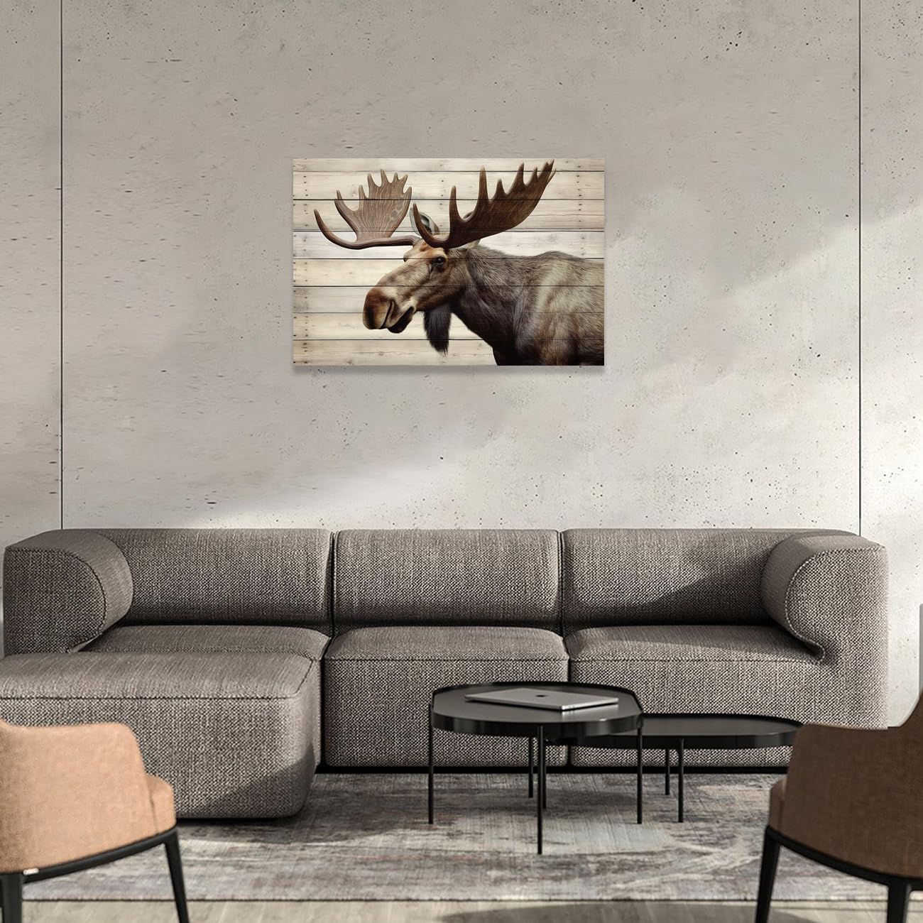 Vintage Moose Canvas Wall Art - From Where - 