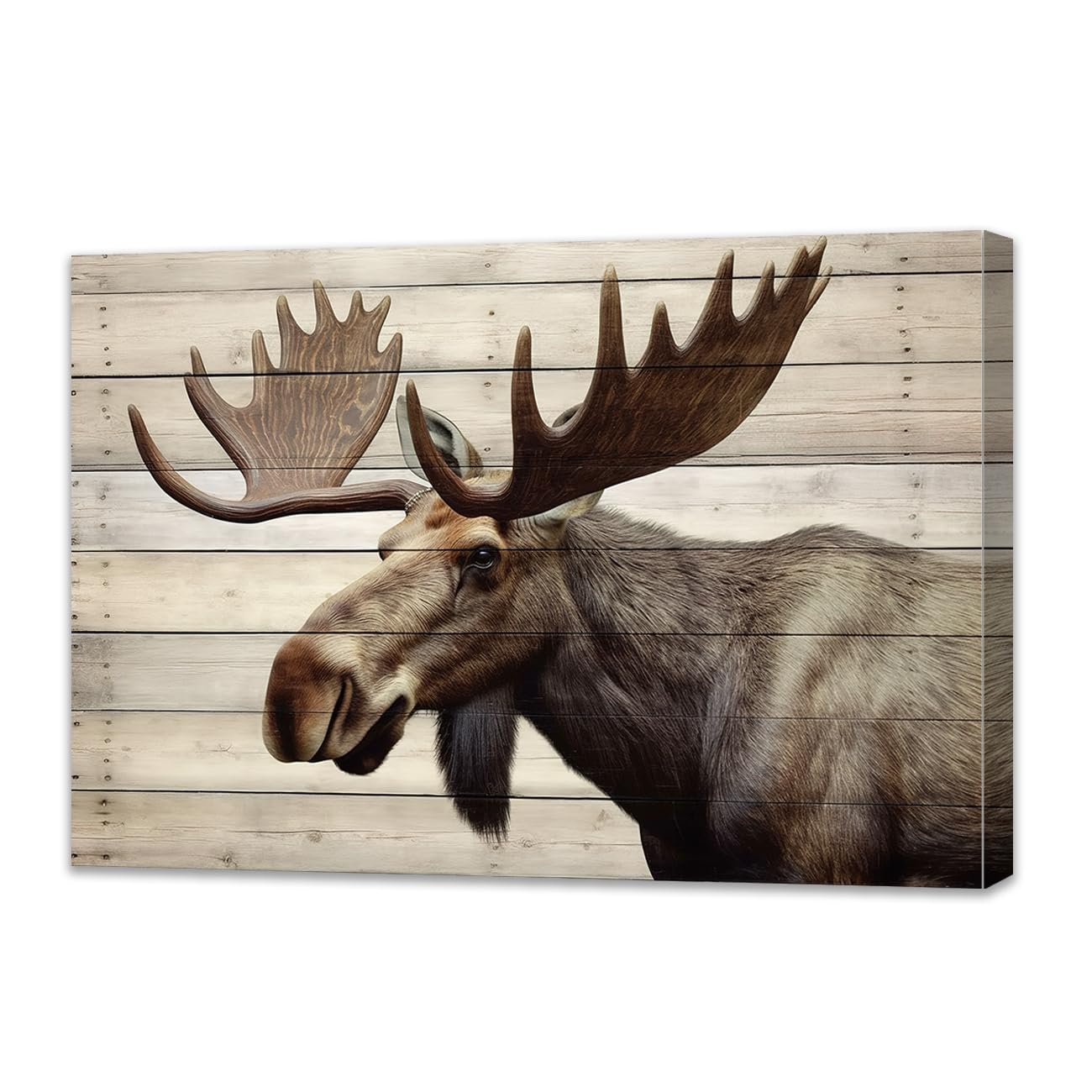Vintage Moose Canvas Wall Art - From Where - 