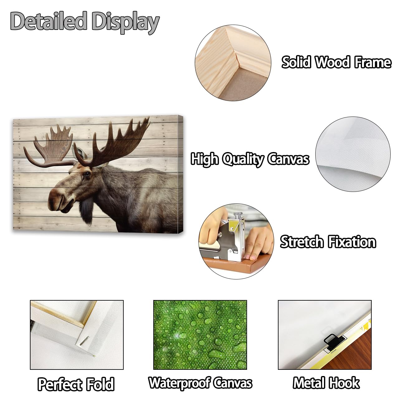 Vintage Moose Canvas Wall Art - From Where - 