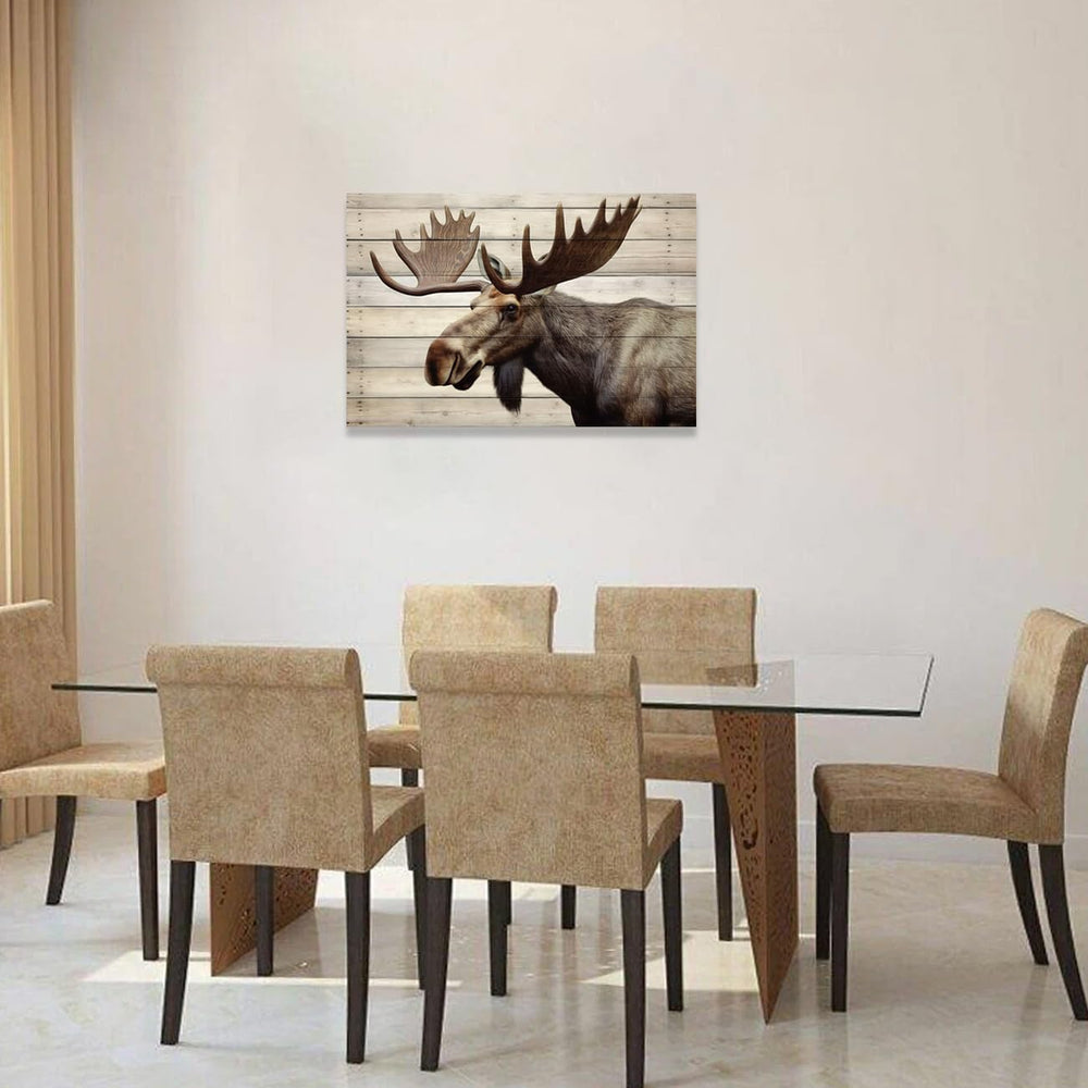 Vintage Moose Canvas Wall Art - From Where - 