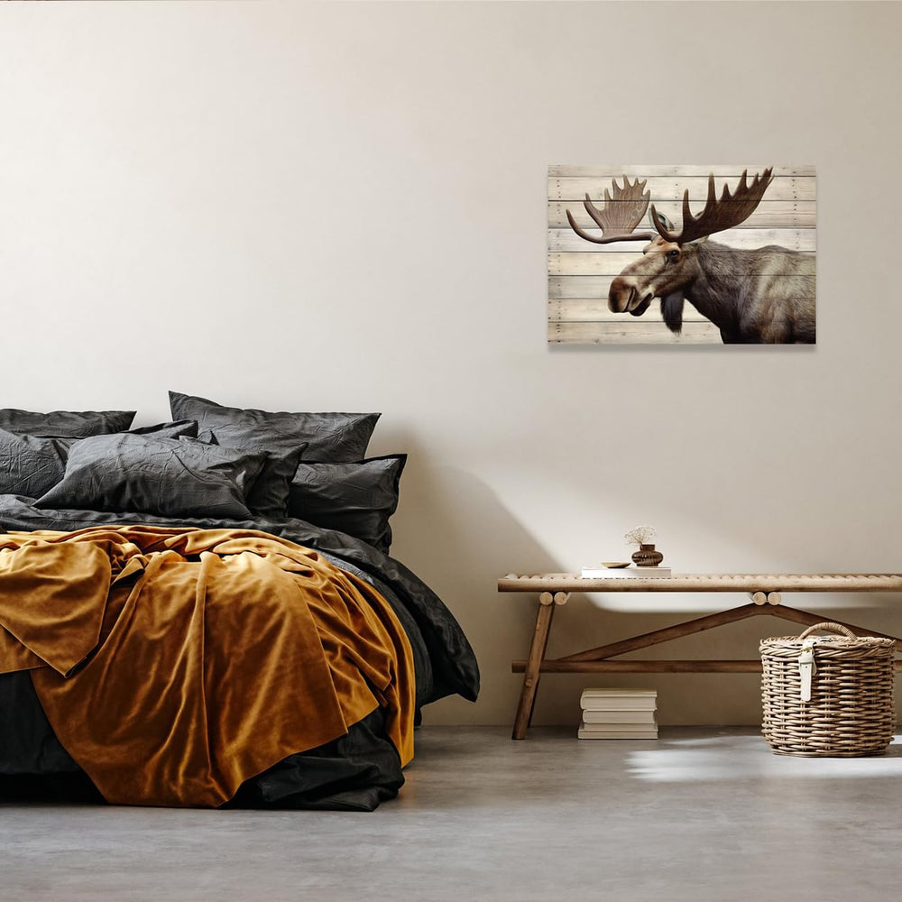 Vintage Moose Canvas Wall Art - From Where - 
