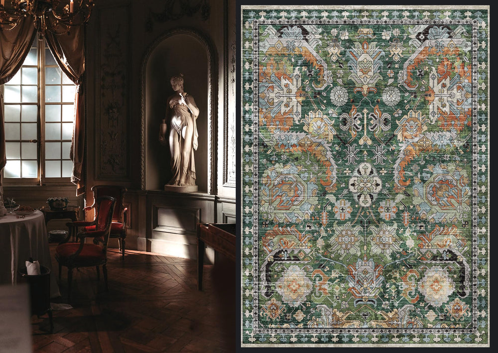 Vintage Tribal Area Rugs (Green, 9' x 12') - From Where - 