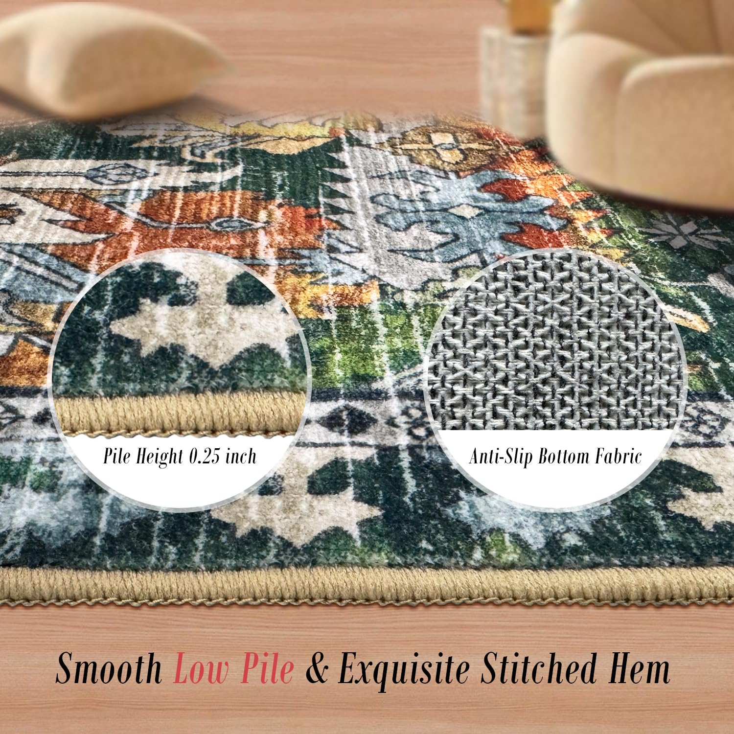 Vintage Tribal Area Rugs (Green, 9' x 12') - From Where - 