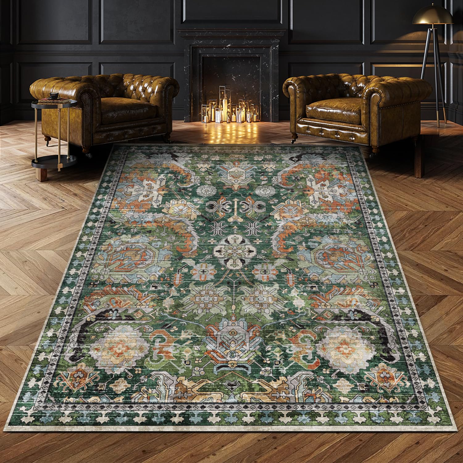 Vintage Tribal Area Rugs (Green, 9' x 12') - From Where - 