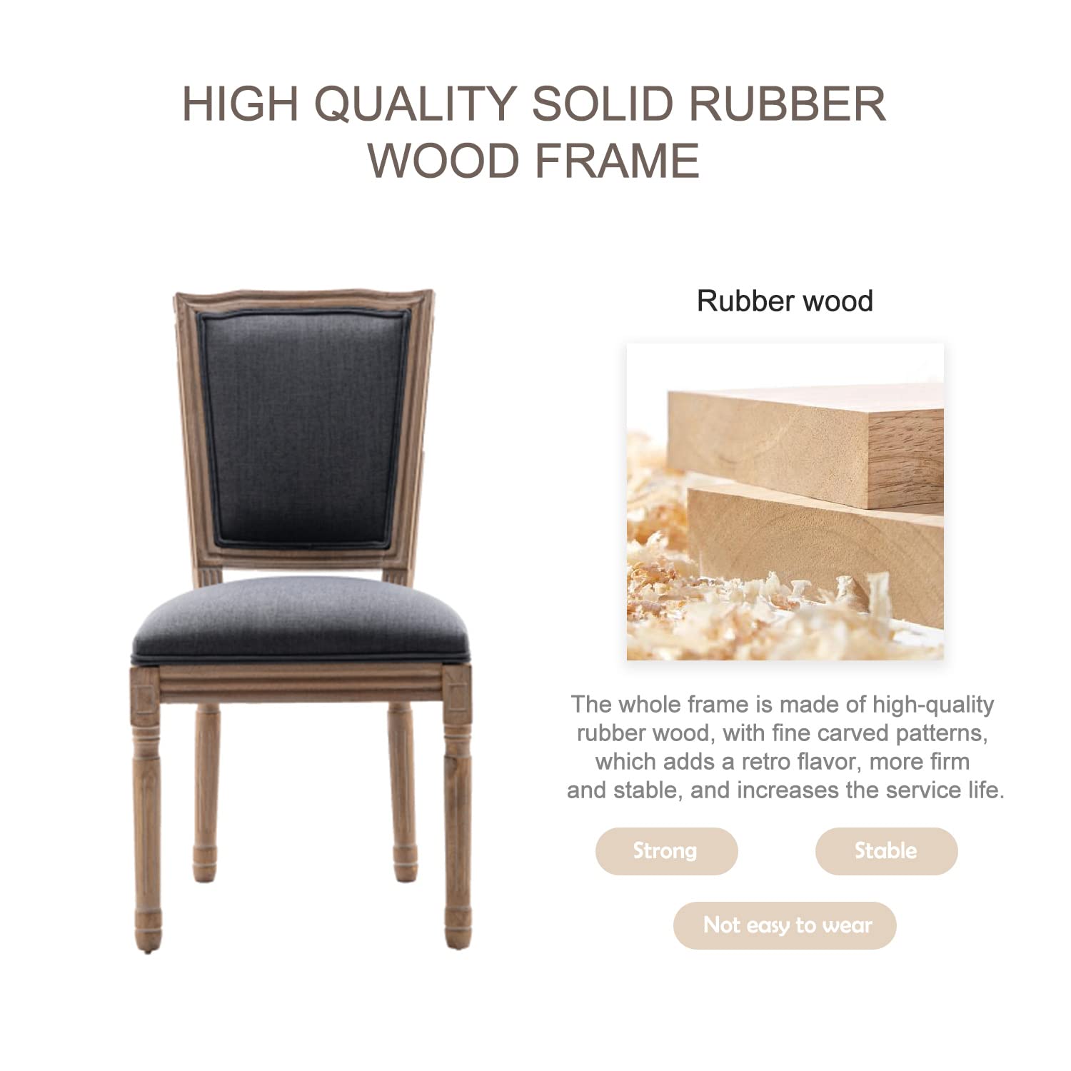 Virabit French Dining Chairs Set of 2 - From Where Finds - 