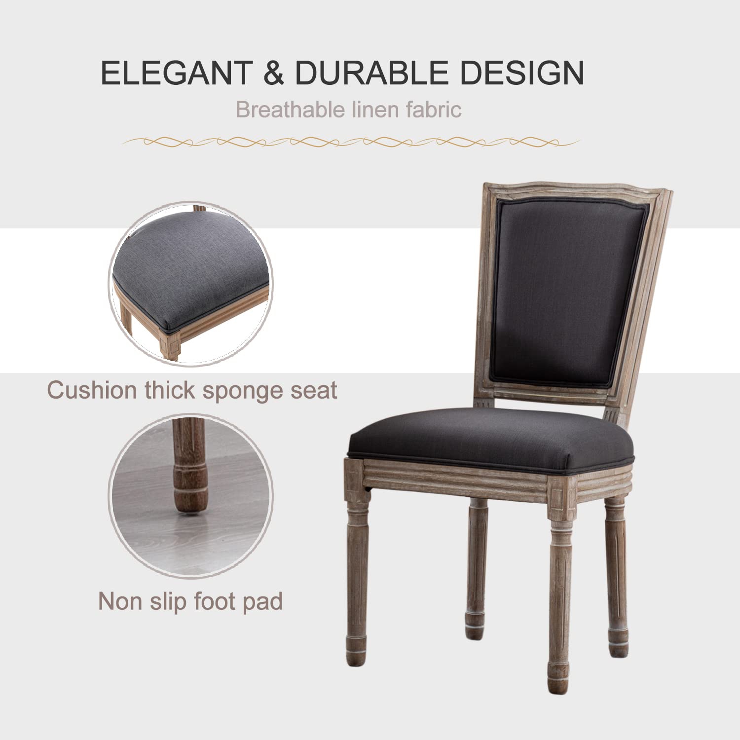 Virabit French Dining Chairs Set of 2 - From Where Finds - 