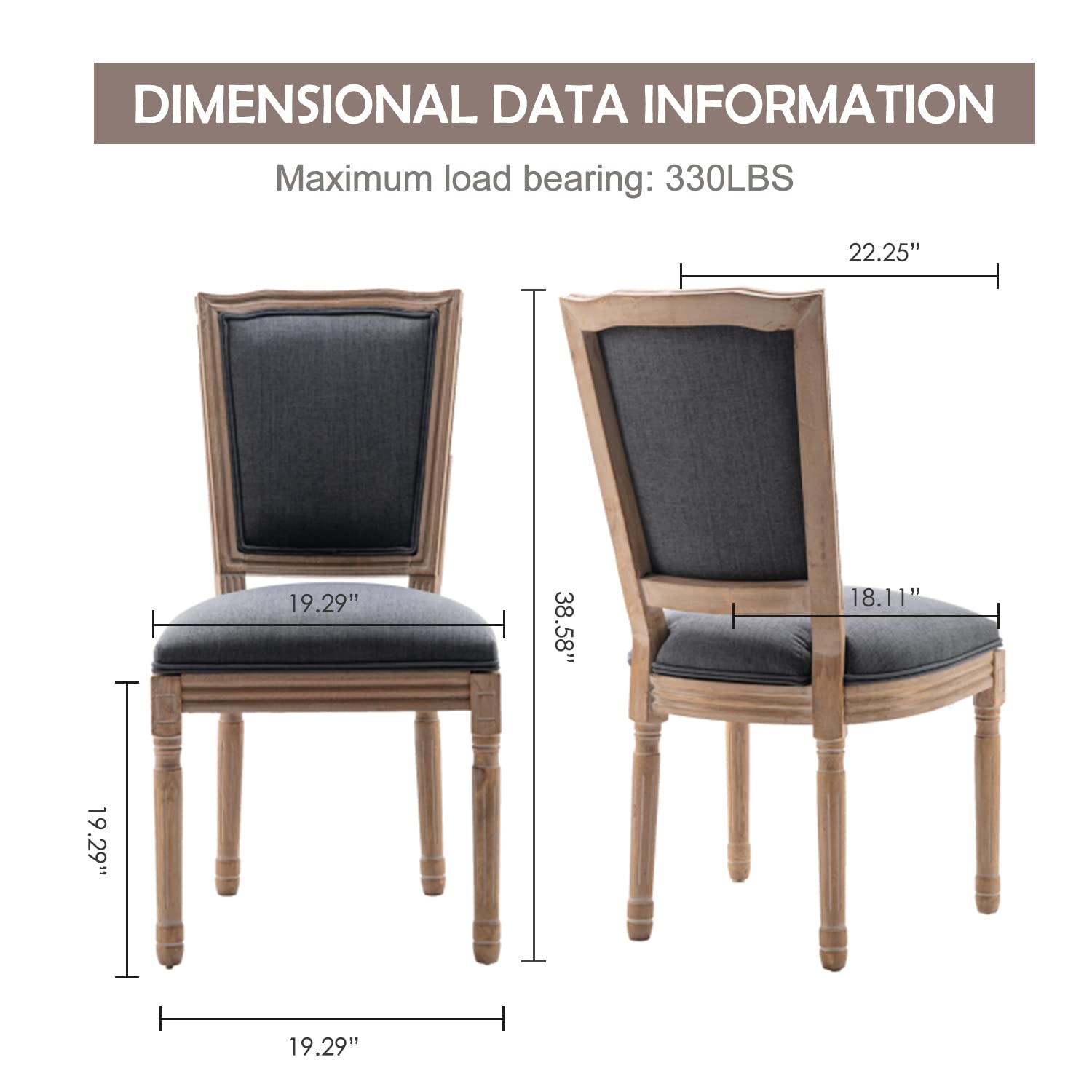 Virabit French Dining Chairs Set of 2 - From Where Finds - 