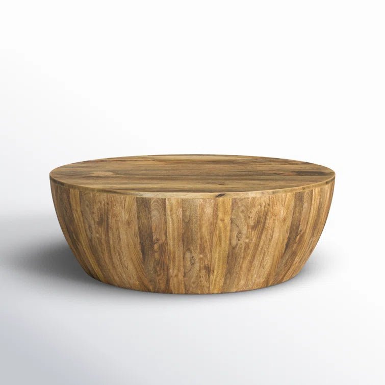 Vivenne Mango Wood Drum Coffee Table - From Where - 