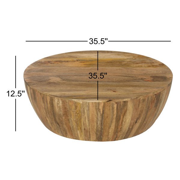Vivenne Mango Wood Drum Coffee Table - From Where - 