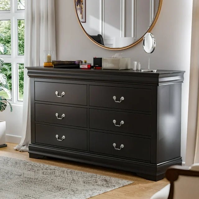 Vrai 6 - Drawer Solid Wood White Dresser - From Where - 