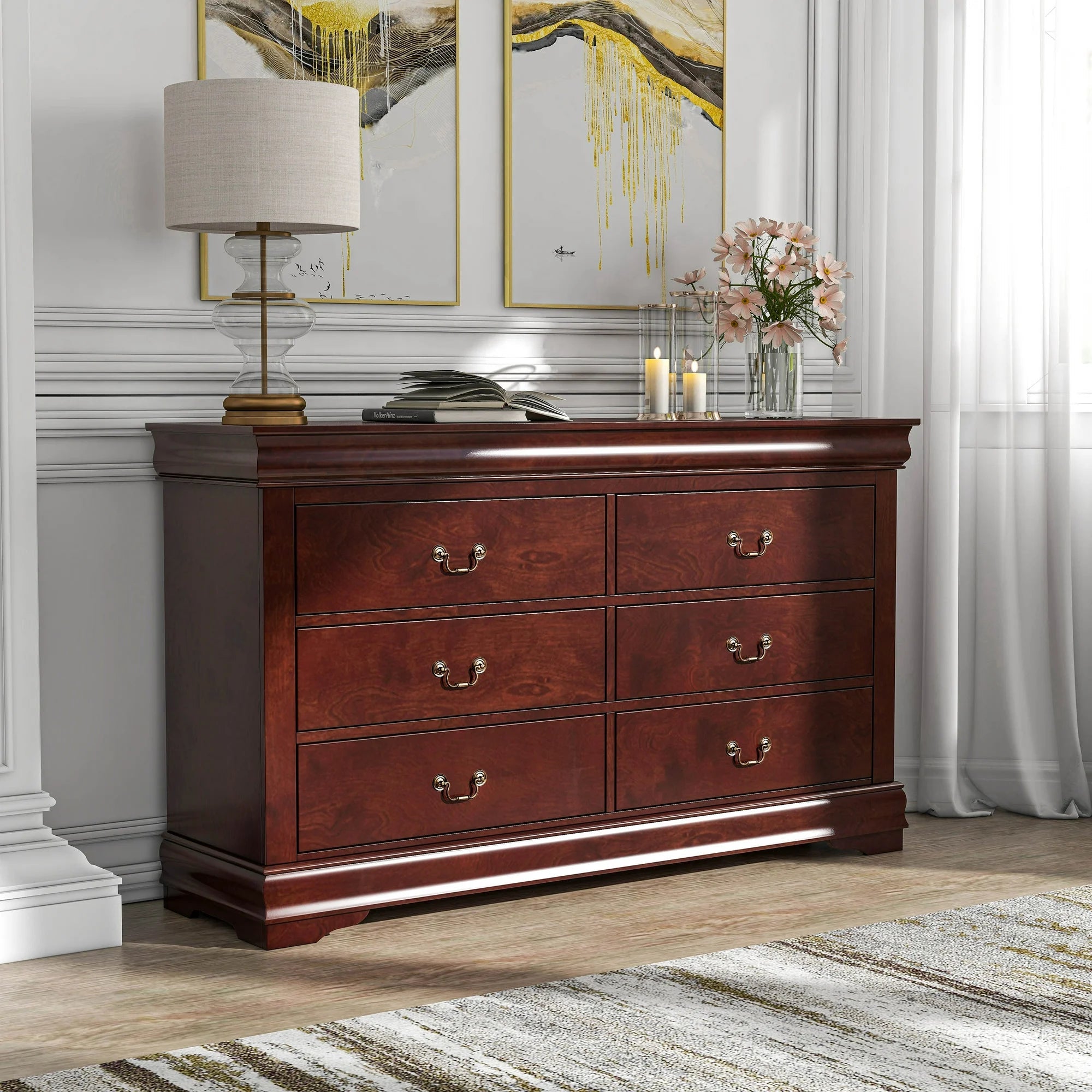Vrai 6 - Drawer Solid Wood White Dresser - From Where - 