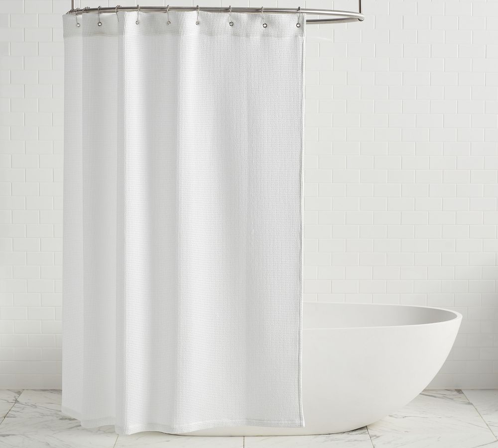 Waffle Weave Cotton Shower Curtain - From Where - 
