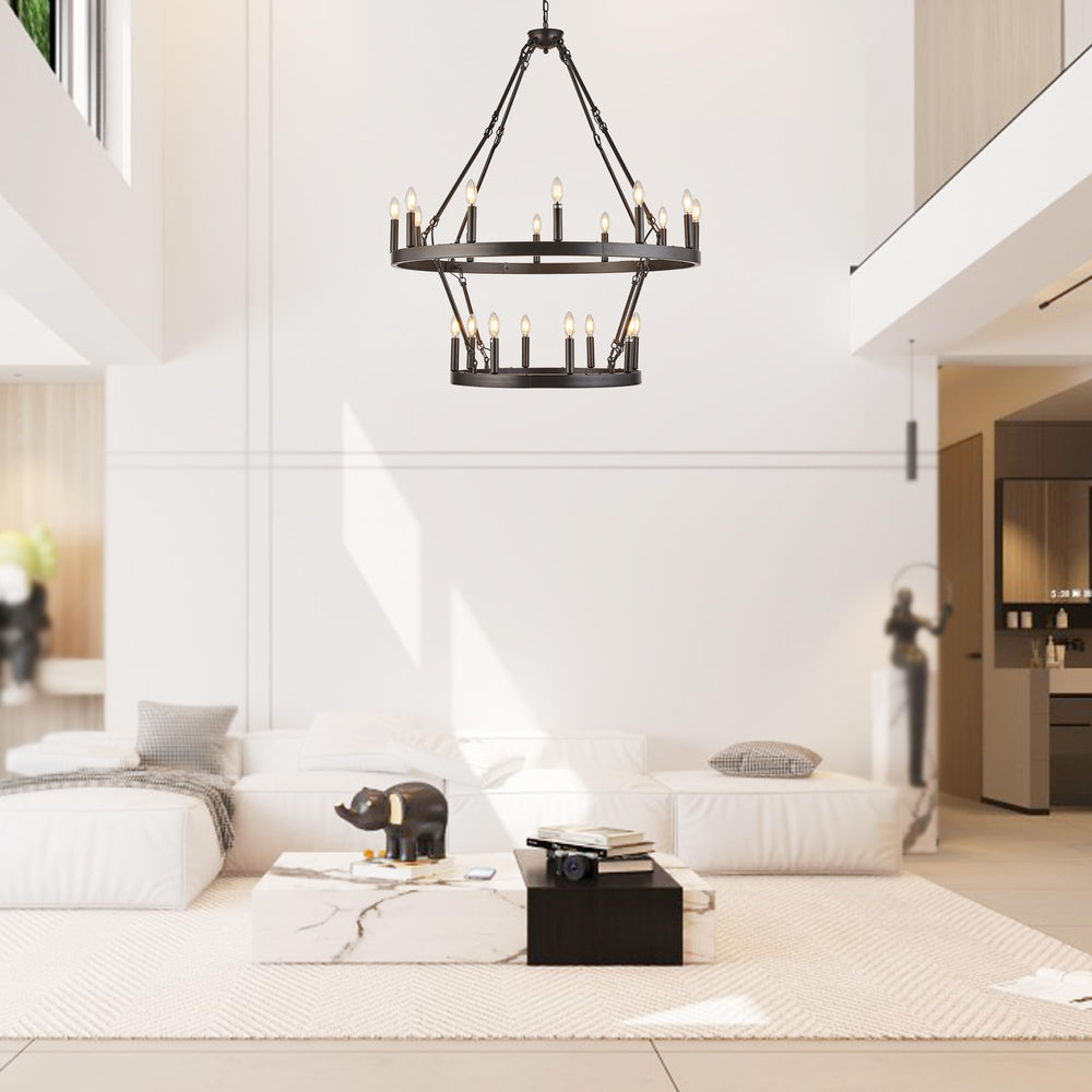 Wagon Wheel 2 Tier Chandelier - From Where - 