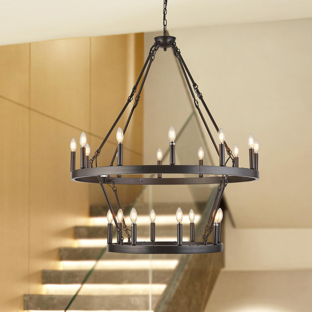 Wagon Wheel 2 Tier Chandelier - From Where - 