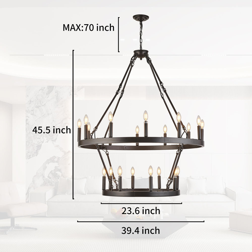 Wagon Wheel 2 Tier Chandelier - From Where - 