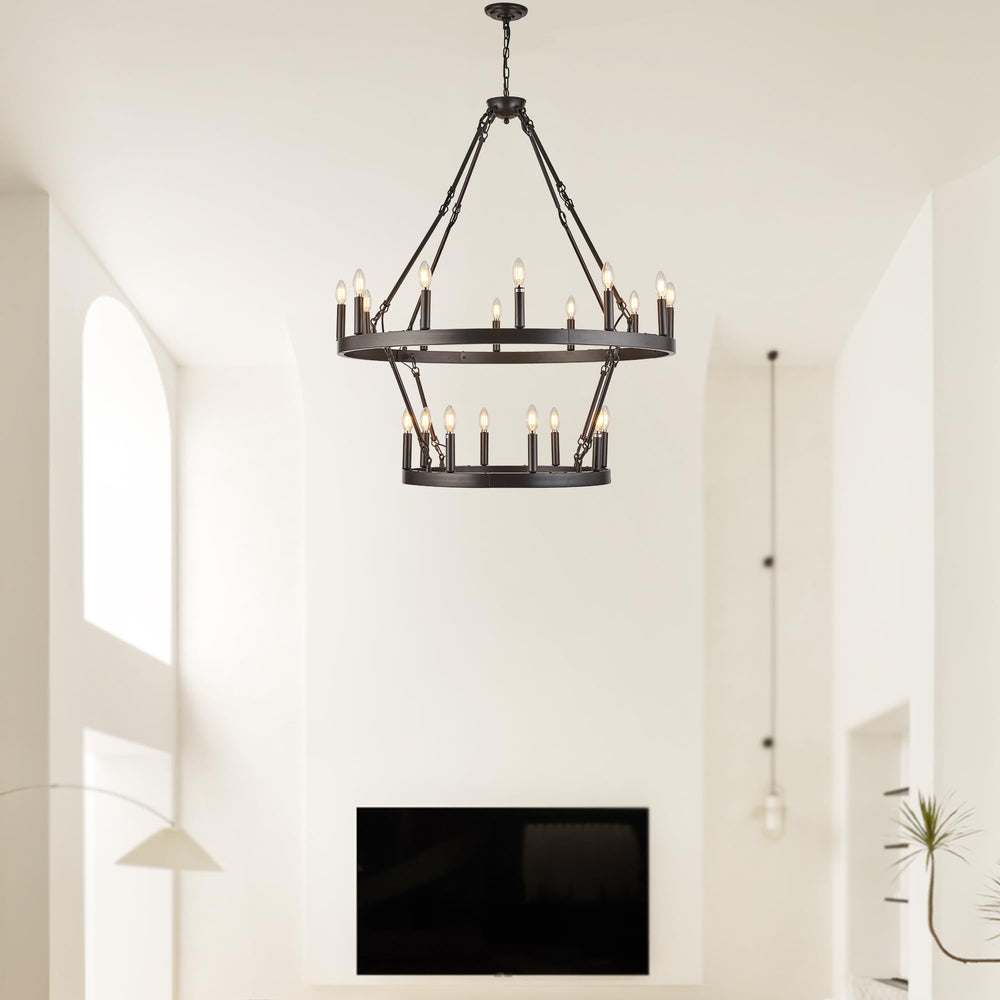 Wagon Wheel 2 Tier Chandelier - From Where - 