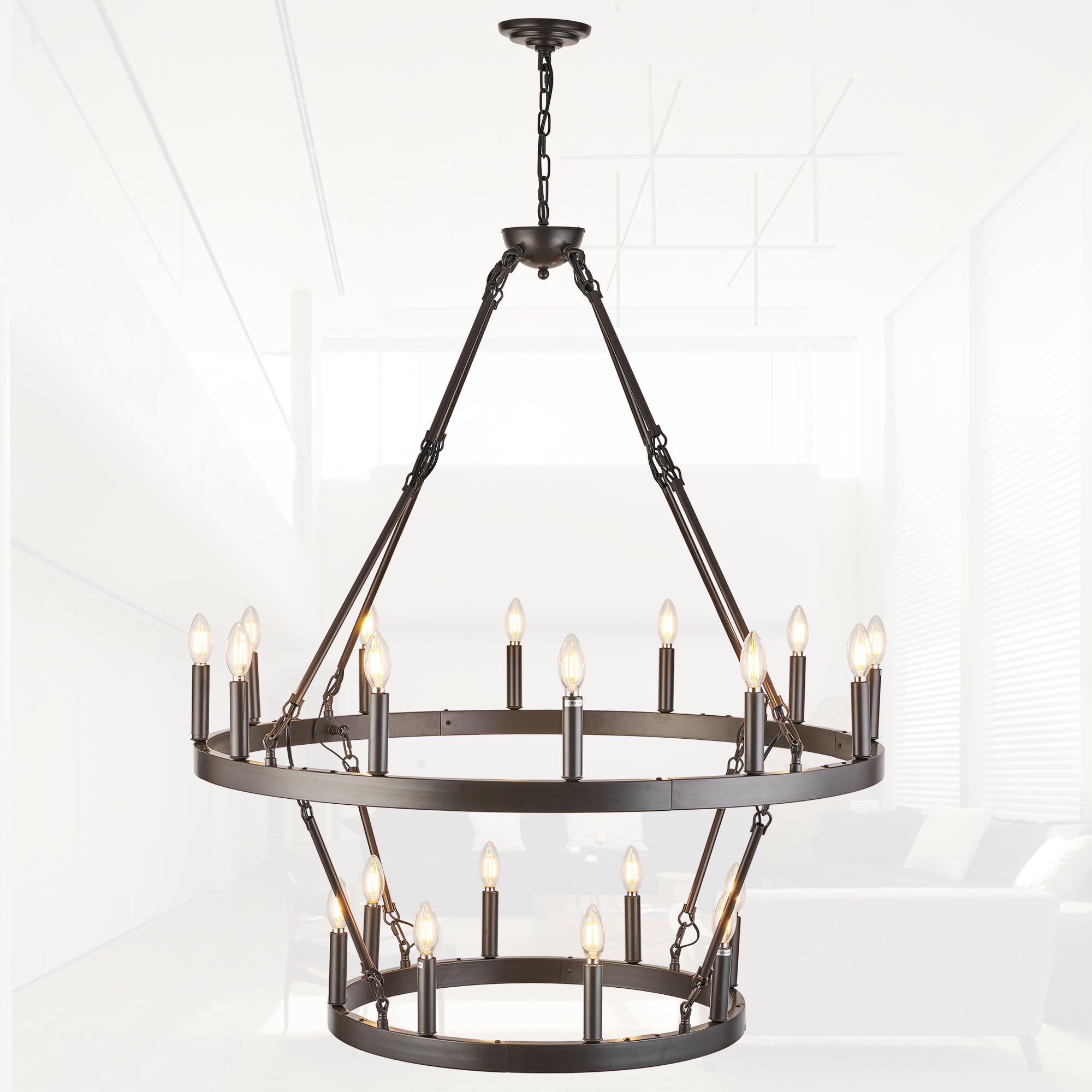 Wagon Wheel 2 Tier Chandelier - From Where - 