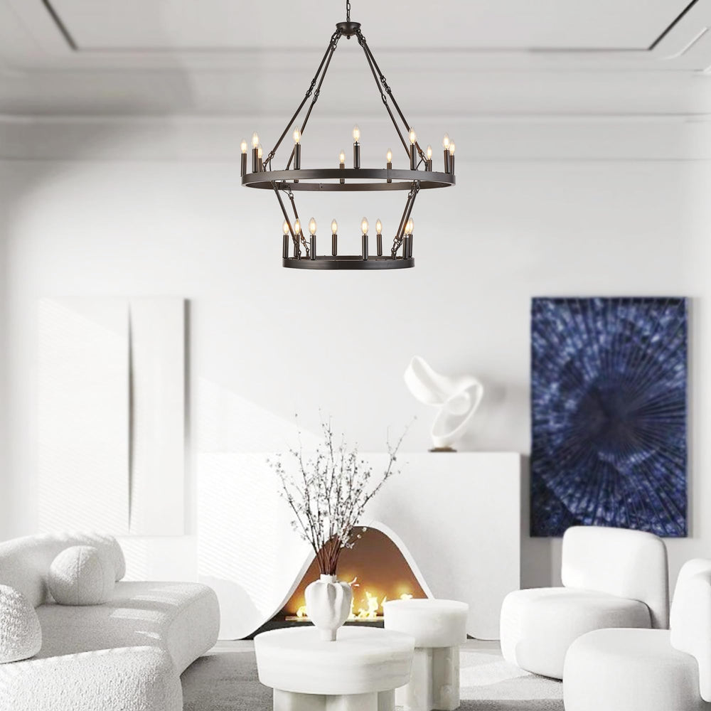 Wagon Wheel 2 Tier Chandelier - From Where - 