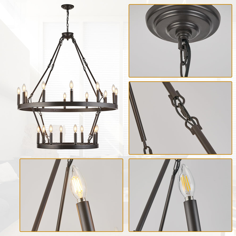Wagon Wheel 2 Tier Chandelier - From Where - 