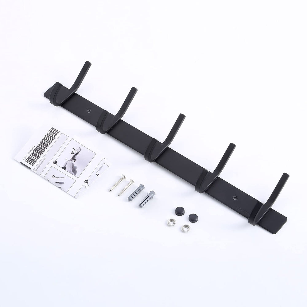 Wall Coat Hook Rack with 5 Robe Hooks - From Where - 