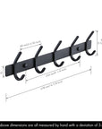Wall Coat Hook Rack with 5 Robe Hooks - From Where - 