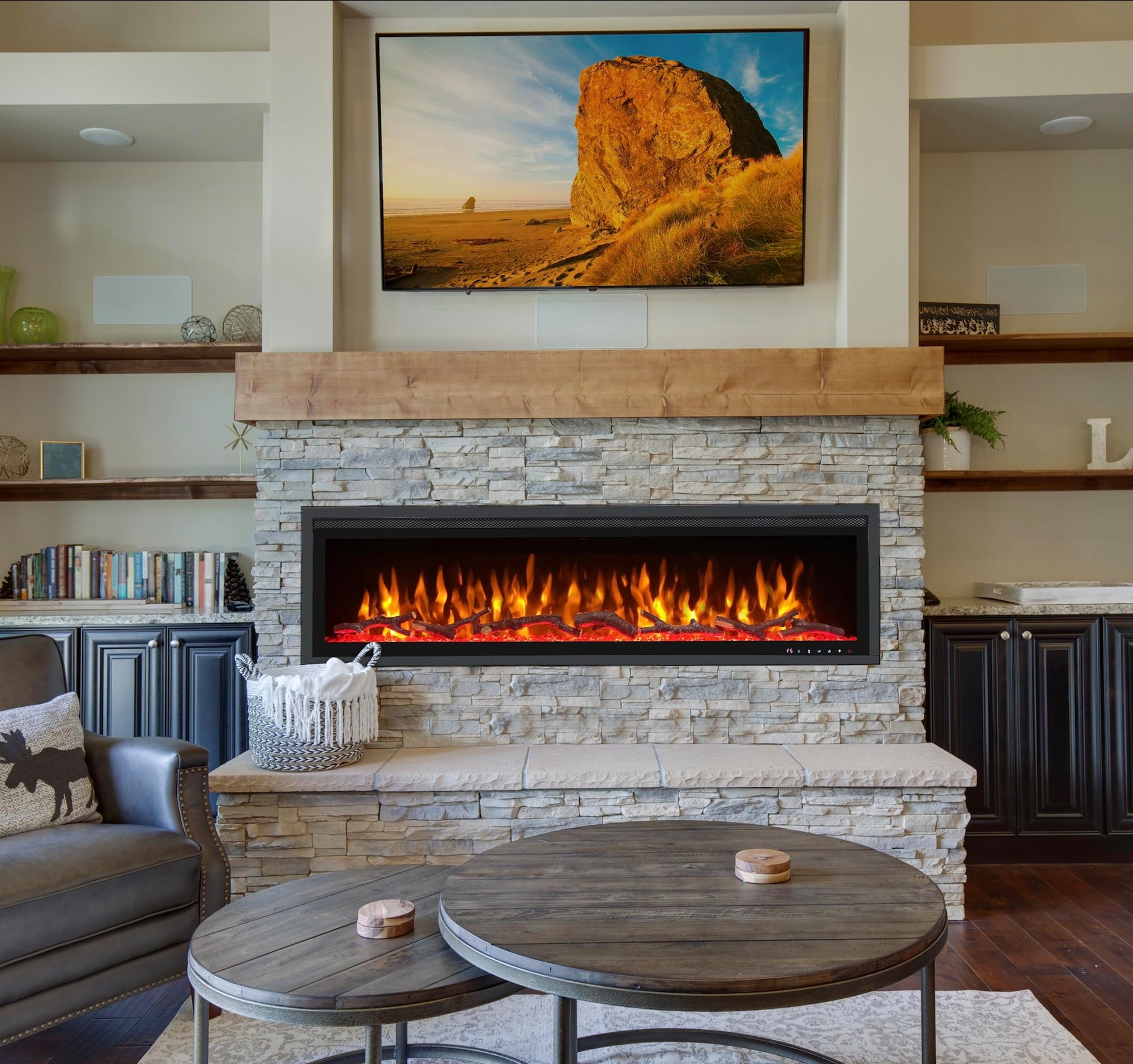 Wall Mount LED Electric Fireplace - From Where - 
