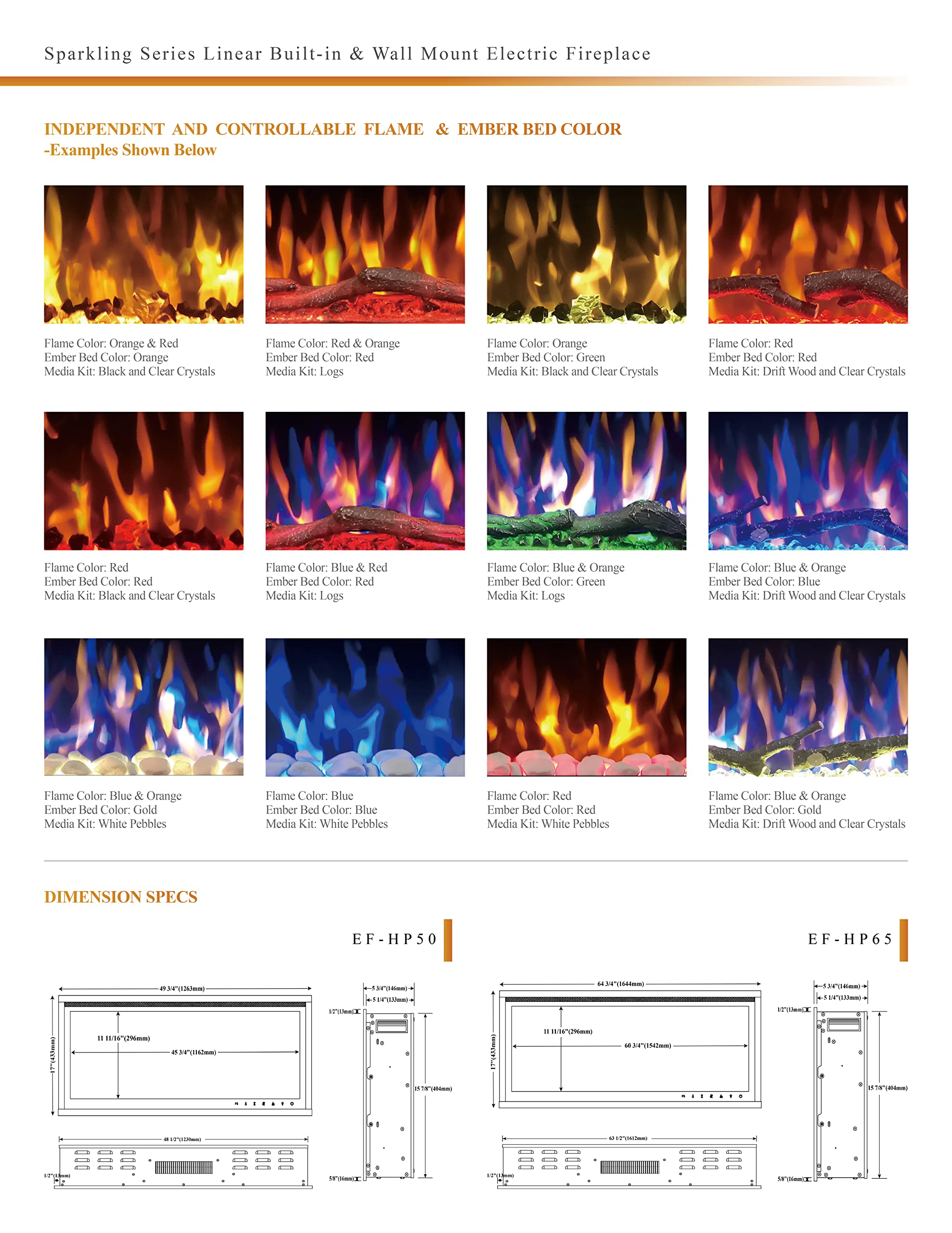 Wall Mount LED Electric Fireplace - From Where - 