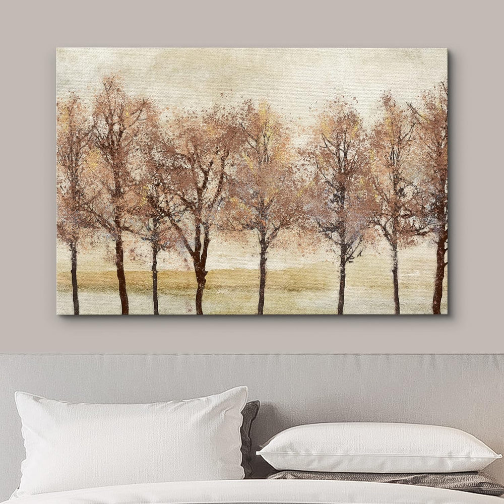 wall26 Canvas Print Wall Art Autumn Fall Orange Leaf Forest Farm Tree Landscape Nature Wilderness Illustrations Modern Art Rustic Relax/Calm Multicolor for Living Room, Bedroom, Office - 16"x24" - From Where - 