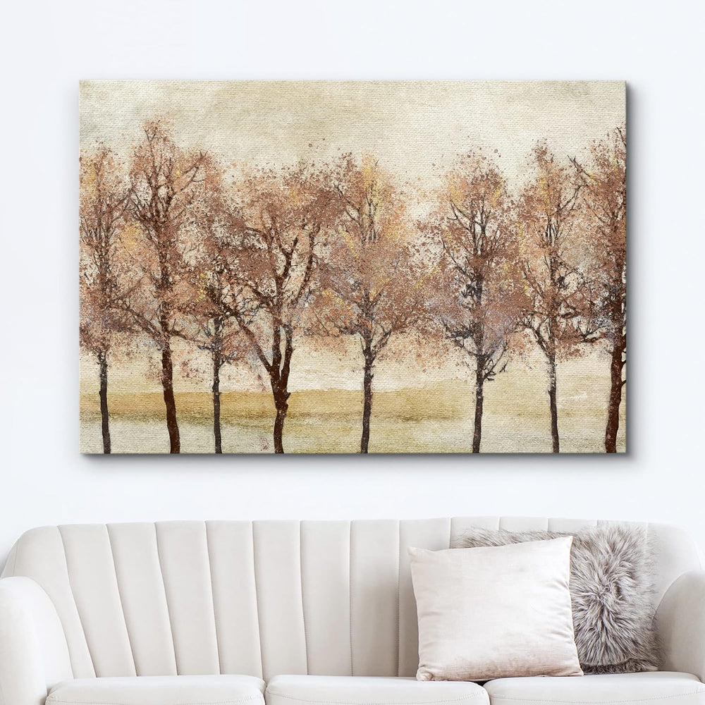 wall26 Canvas Print Wall Art Autumn Fall Orange Leaf Forest Farm Tree Landscape Nature Wilderness Illustrations Modern Art Rustic Relax/Calm Multicolor for Living Room, Bedroom, Office - 16"x24" - From Where - 