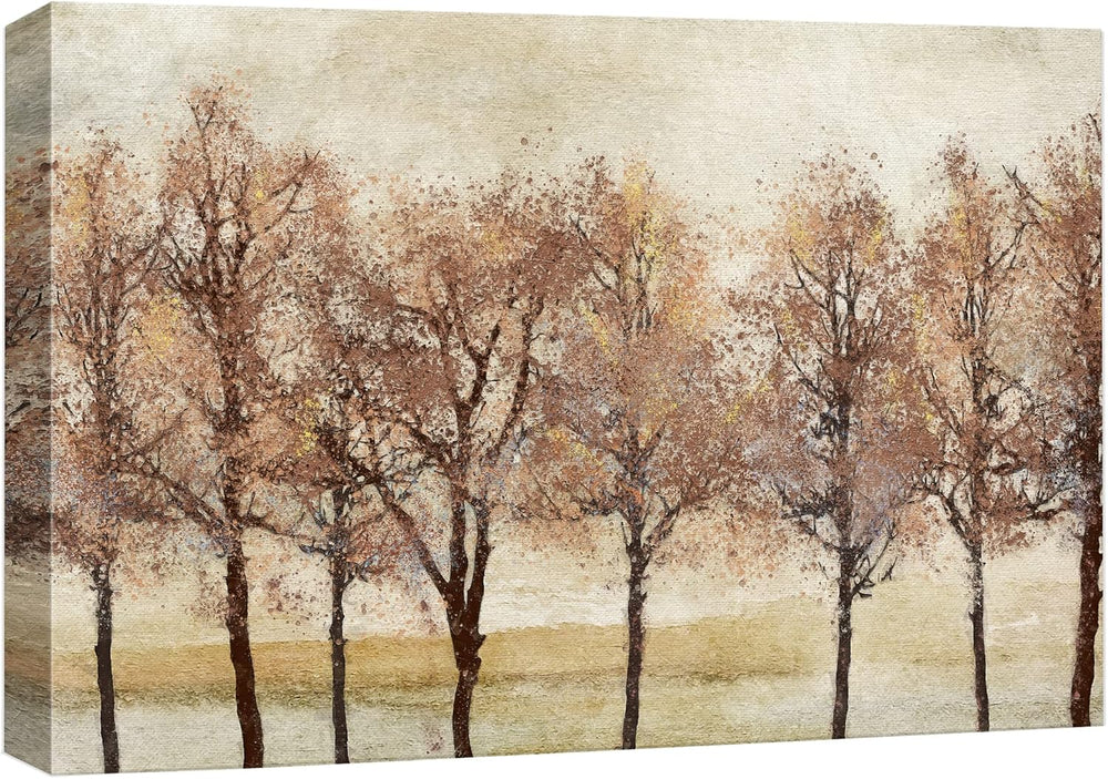 wall26 Canvas Print Wall Art Autumn Fall Orange Leaf Forest Farm Tree Landscape Nature Wilderness Illustrations Modern Art Rustic Relax/Calm Multicolor for Living Room, Bedroom, Office - 16"x24" - From Where - 