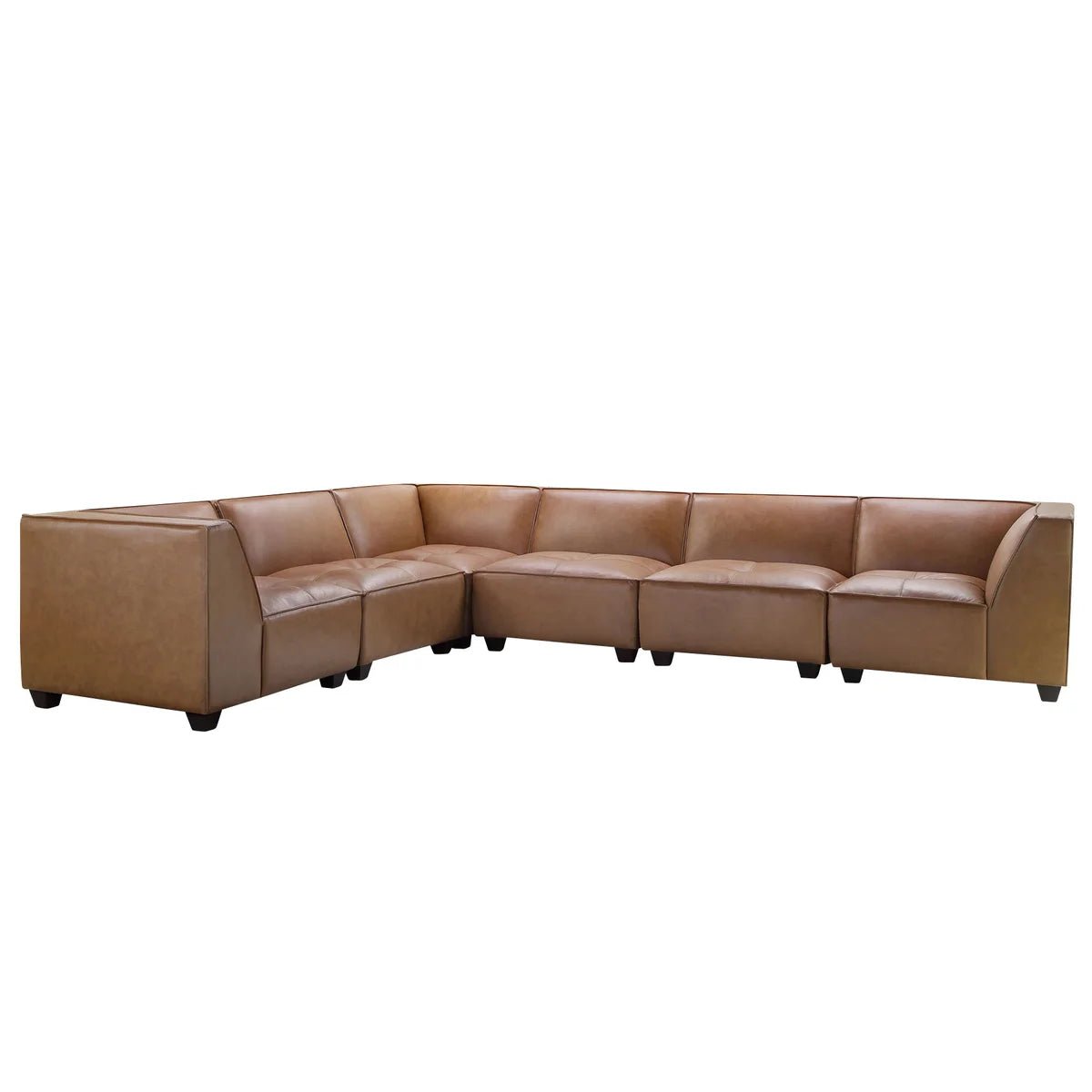 Wallingford 7 - Piece Leather Sectional - From Where - 