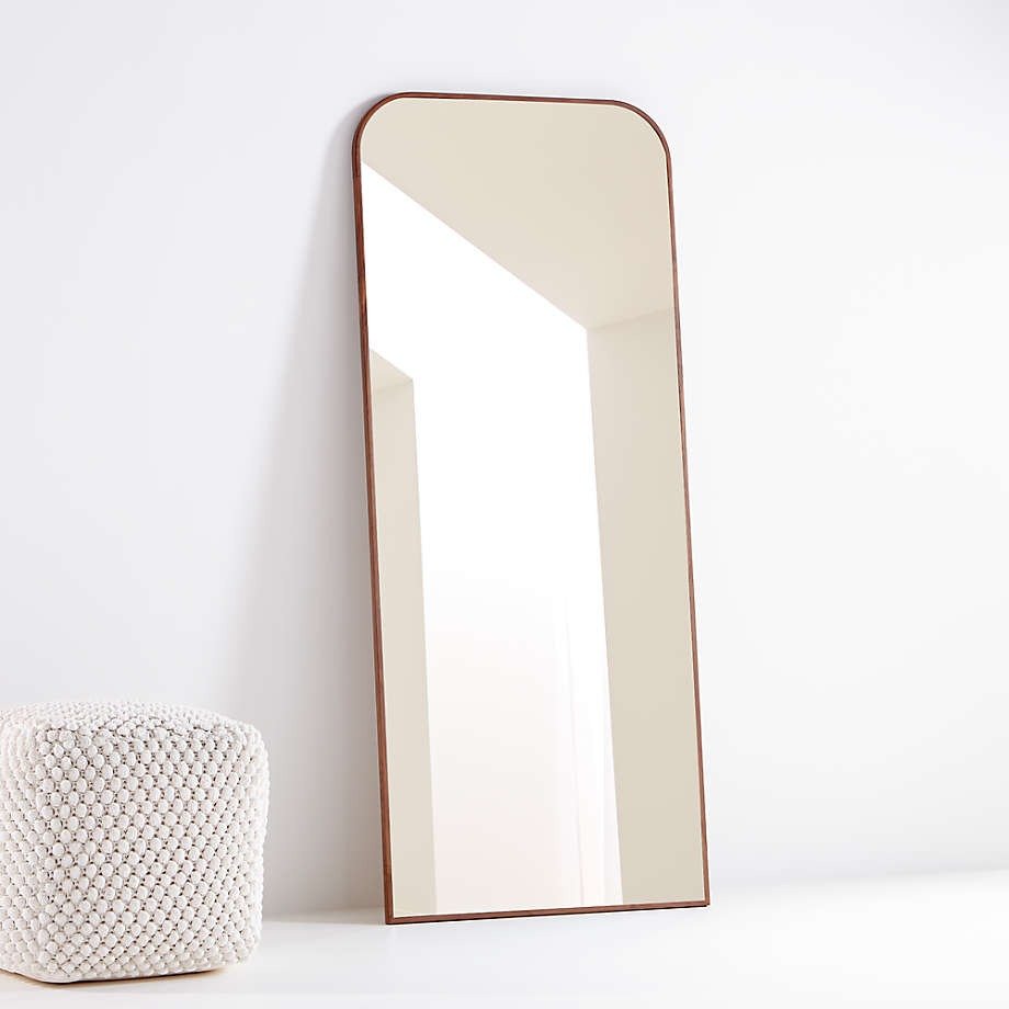 Walnut Arch Rectangle Floor Mirror - From Where - 