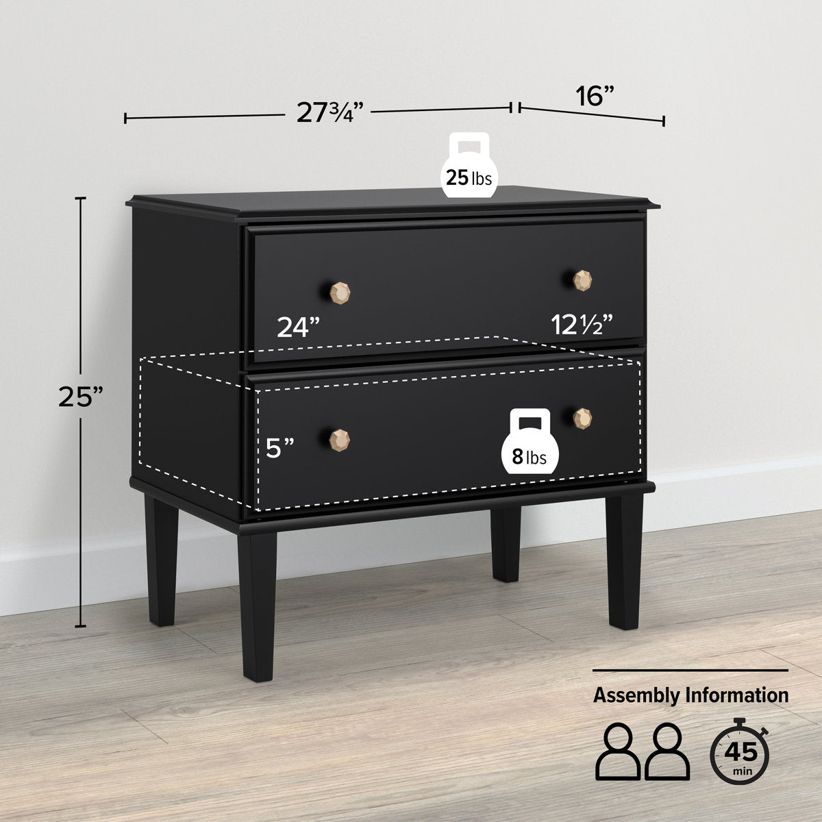 Wannetta 2 - Drawer Nightstand - From Where - 
