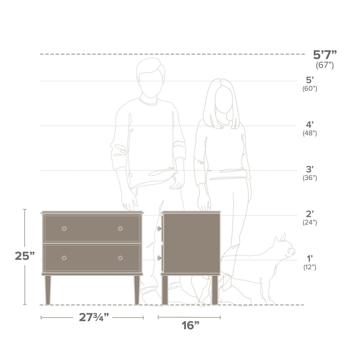 Wannetta 2 - Drawer Nightstand - From Where - 