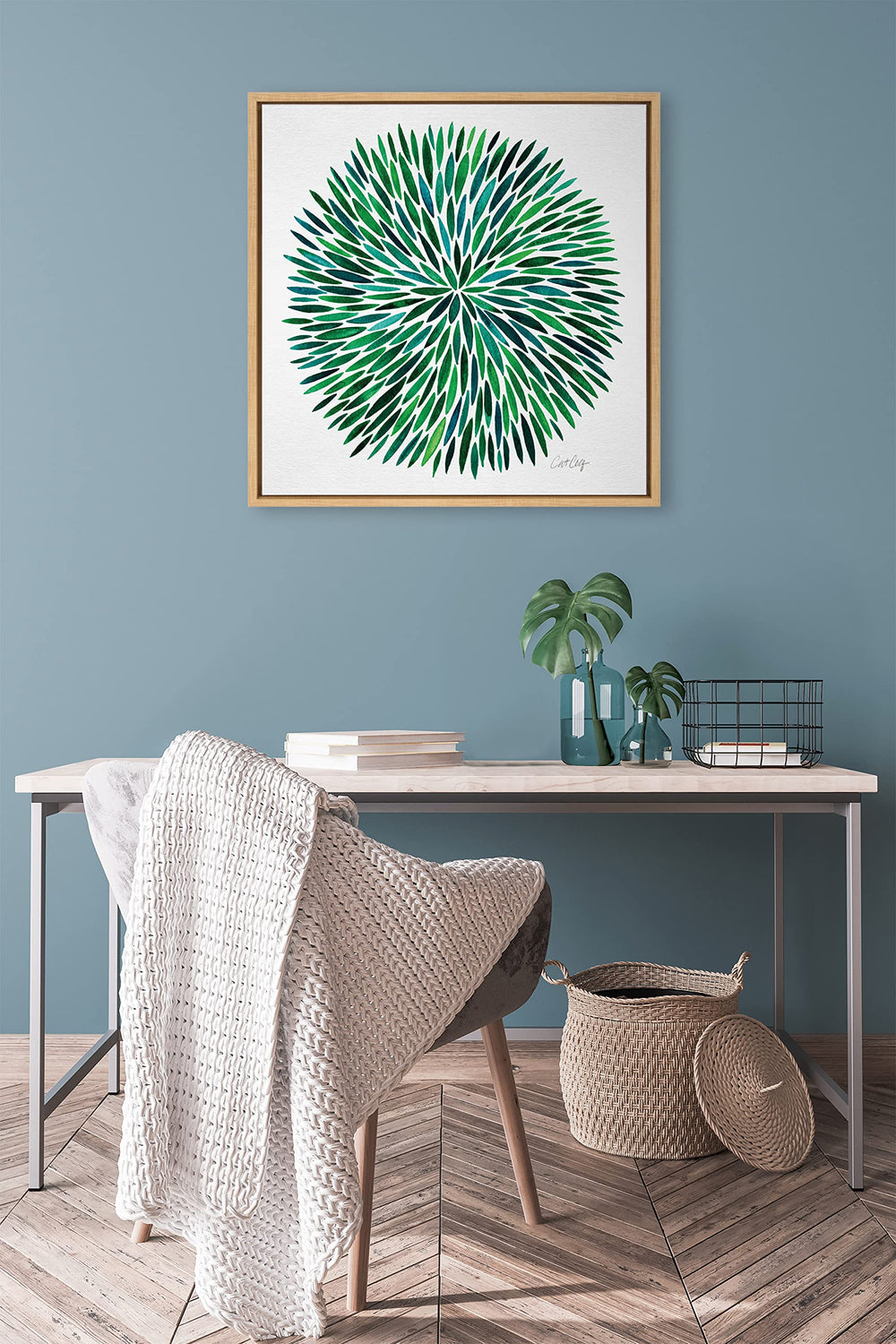 Watercolor Burst Framed Canvas Wall Art - From Where - 