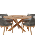 Wellspring 5 - Piece Outdoor Patio Teak Wood Dining Set - From Where Finds - 