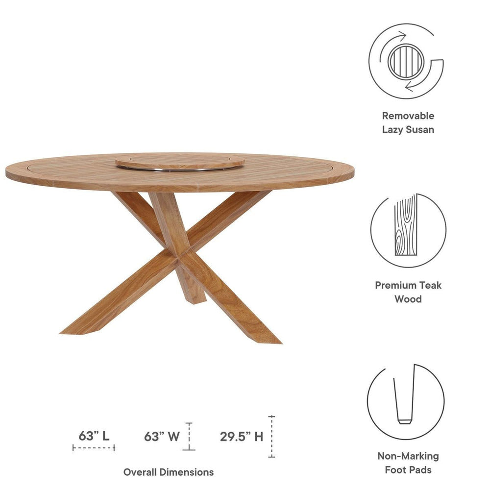 Wellspring 5 - Piece Outdoor Patio Teak Wood Dining Set - From Where Finds - 