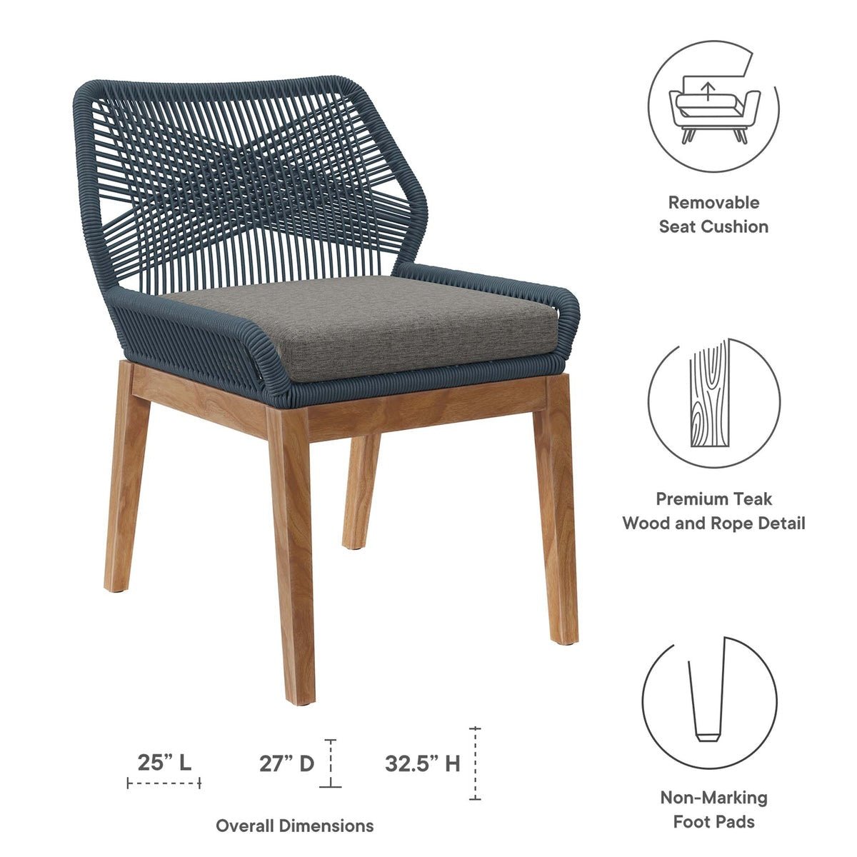 Wellspring 5 - Piece Outdoor Patio Teak Wood Dining Set - From Where Finds - 