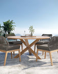 Wellspring 5 - Piece Outdoor Patio Teak Wood Dining Set - From Where Finds - 