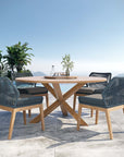 Wellspring 5 - Piece Outdoor Patio Teak Wood Dining Set - From Where Finds - 