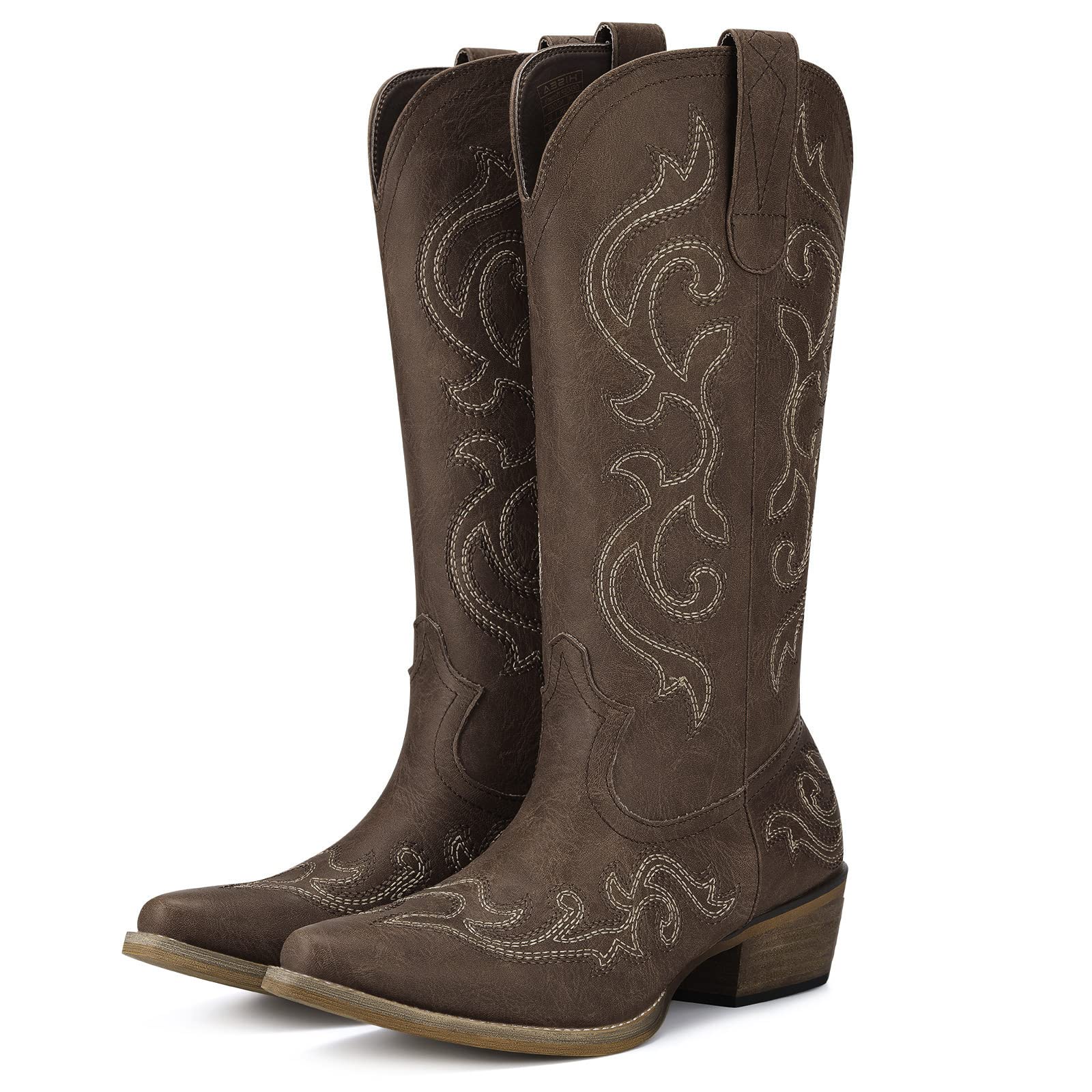 Western Cowgirl Boots with Chunky Heel Size 11 - From Where - 
